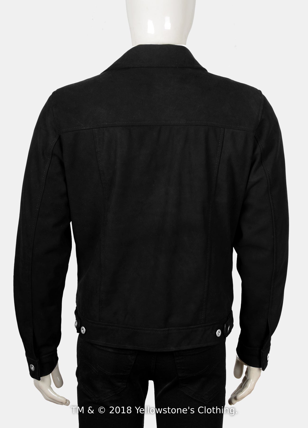 Rip Wheeler Black jacket on a mannequin against a white background