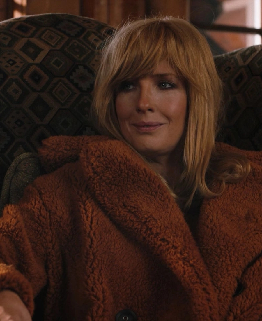Beth Dutton Orange Fur Coat Yellowstone S1 E6