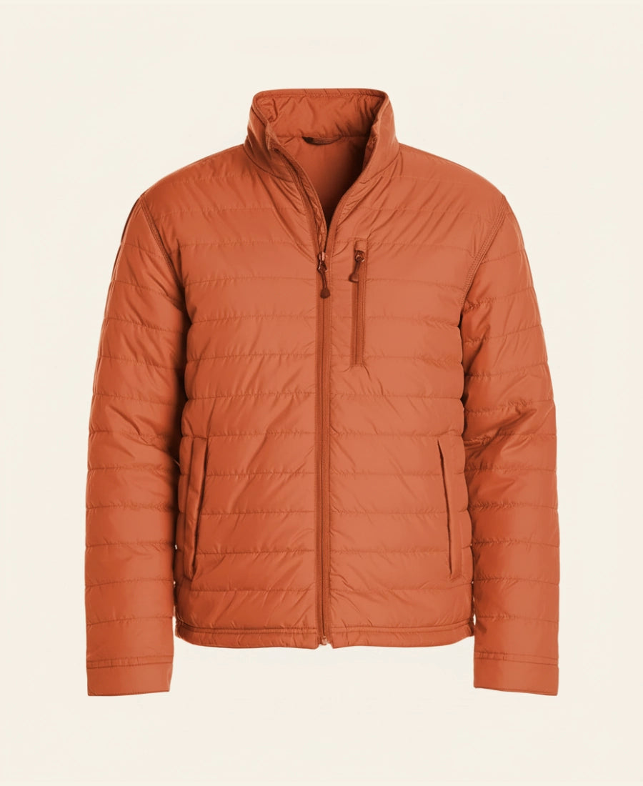 Yellowstone S2 Jamie Dutton Burgundy Cotton Jacket wearing a brown quilted jacket front Image 