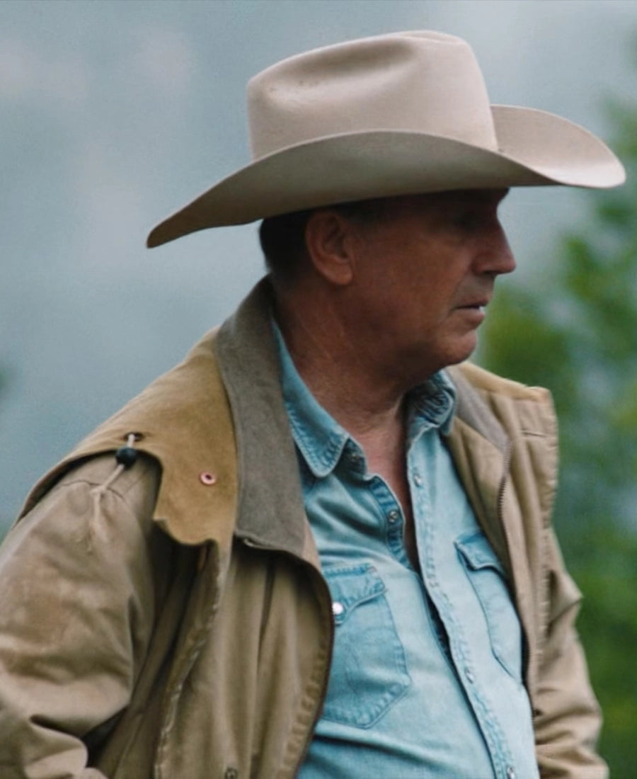John Dutton Classic Beige Cotton Jacket from Yellowstone