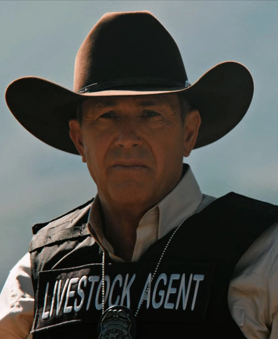 TV Series ellowstone Live stock Agent Black Vest with cowboy hat 