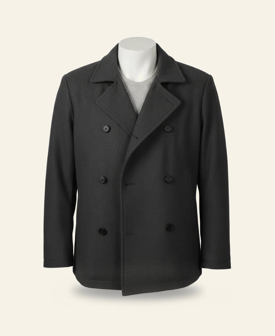 Yellowstone Walker Wool Black pea coat  Front image 