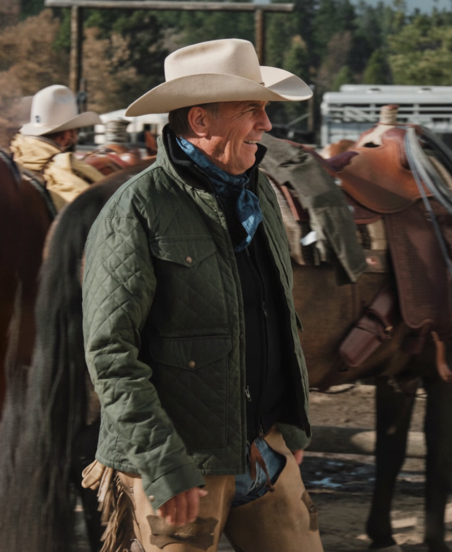 Yellowstone John Dutton Quilted Green Jacket 