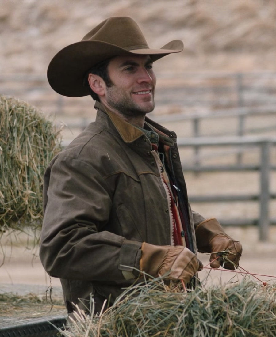 Yellowstone Jamie Dutton Leather Jacket whit cow boy hat 