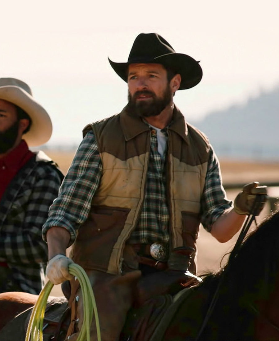 Ian Bohen Yellowstone Ryan Two-Tone Cotton Ranch Vest