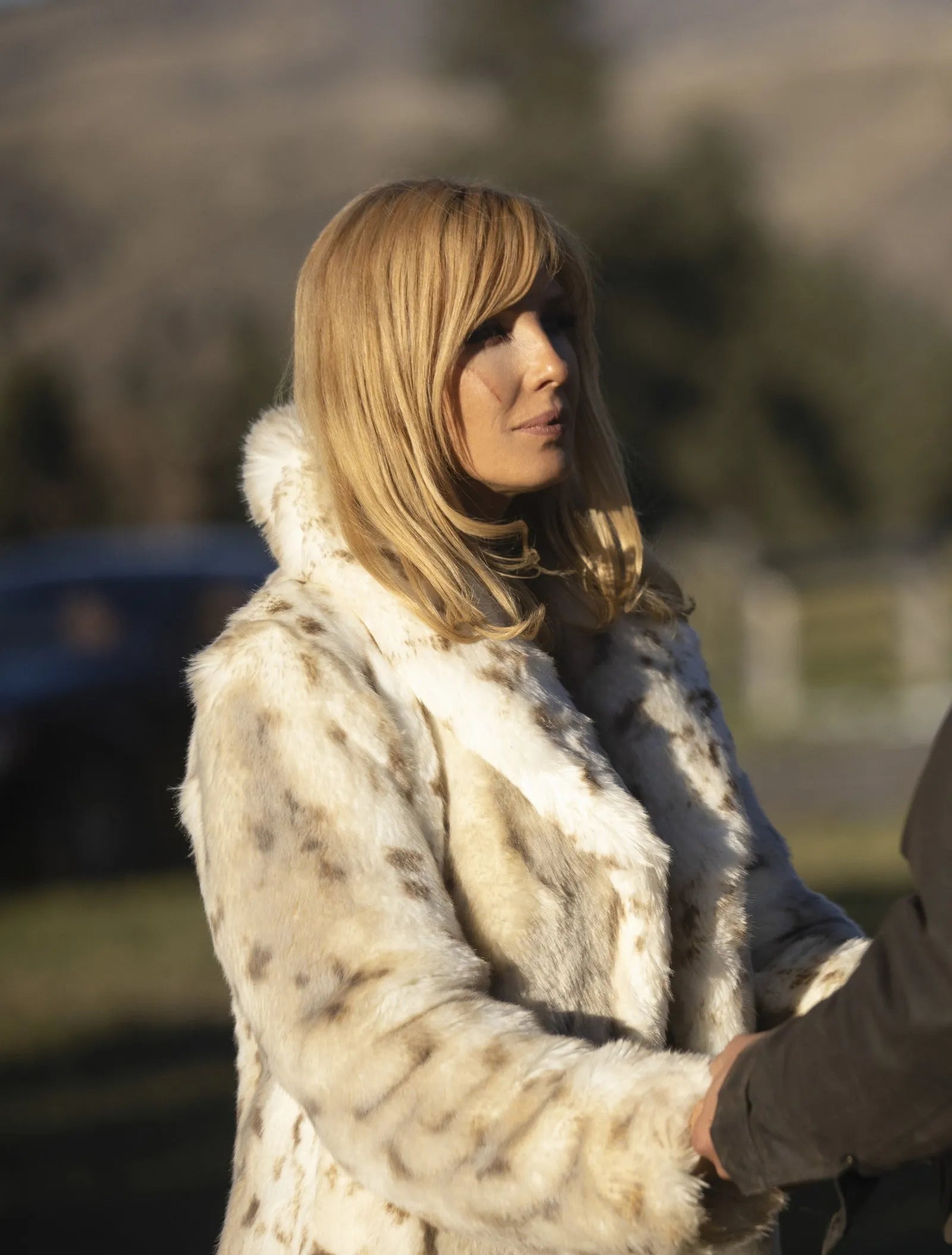 Beth Dutton White Leopard Coat - Yellowstone