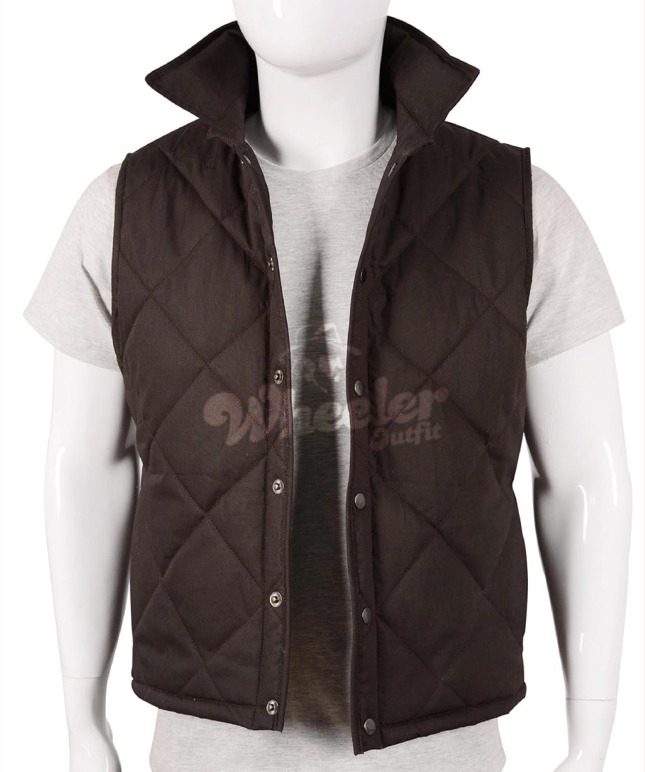 John Dutton Brown Quilted Vest
