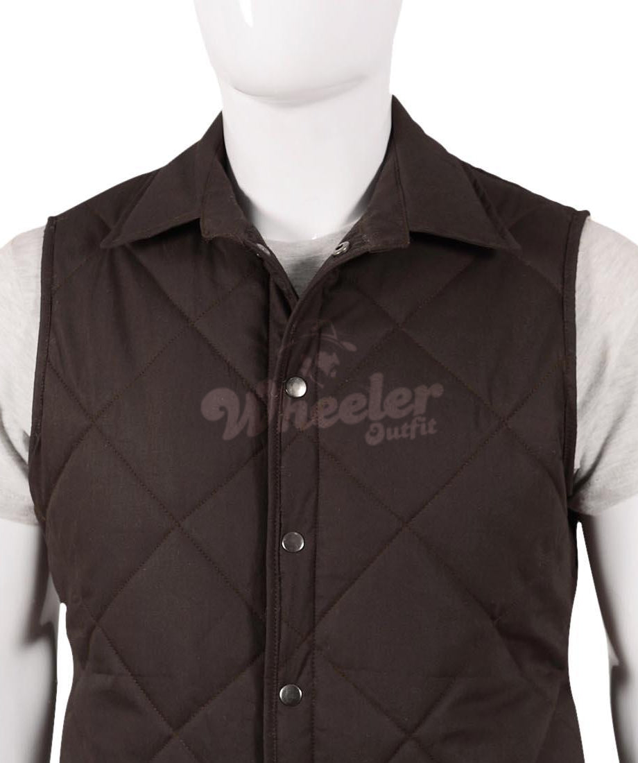 John Dutton Brown Quilted Vest