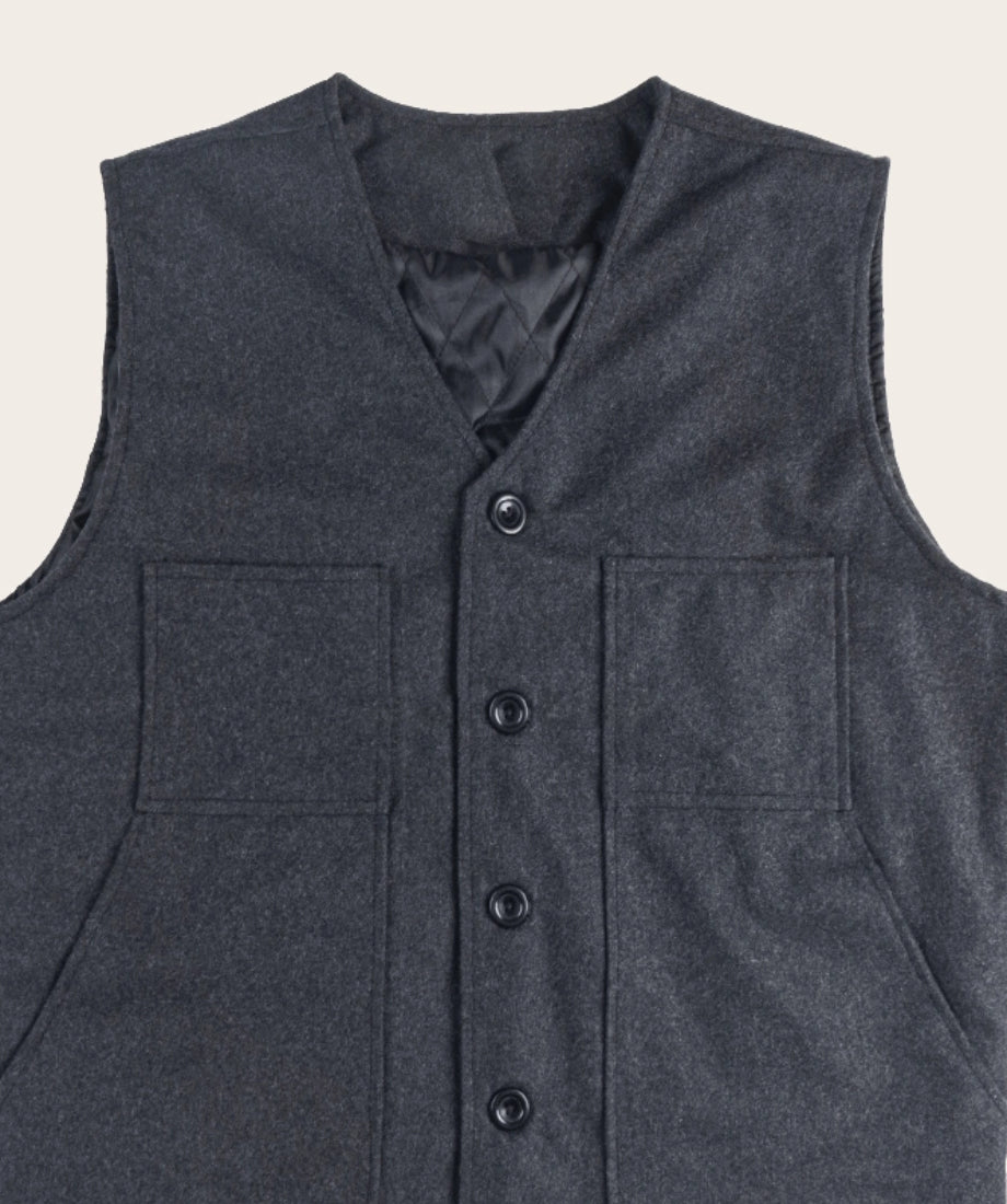 Gray vest with button details john Dutton Grey wool yellowstone jacket 
