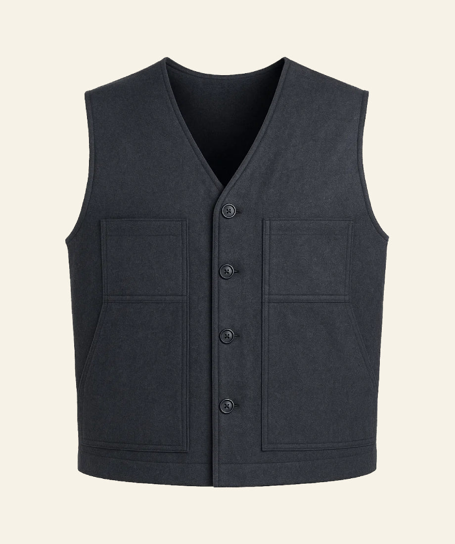 Yellowstone John Dutton Grey Wool Vest