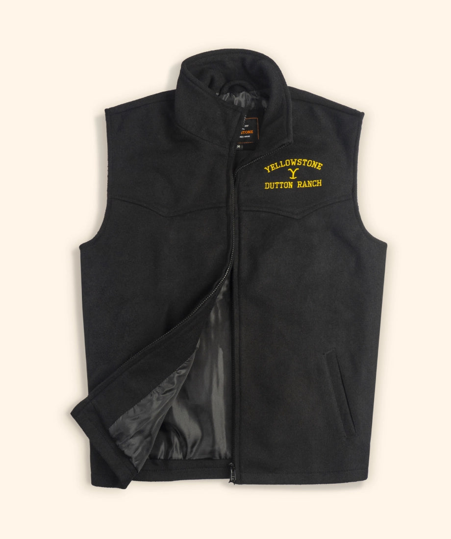 John Dutton Signature Black Wool Vest