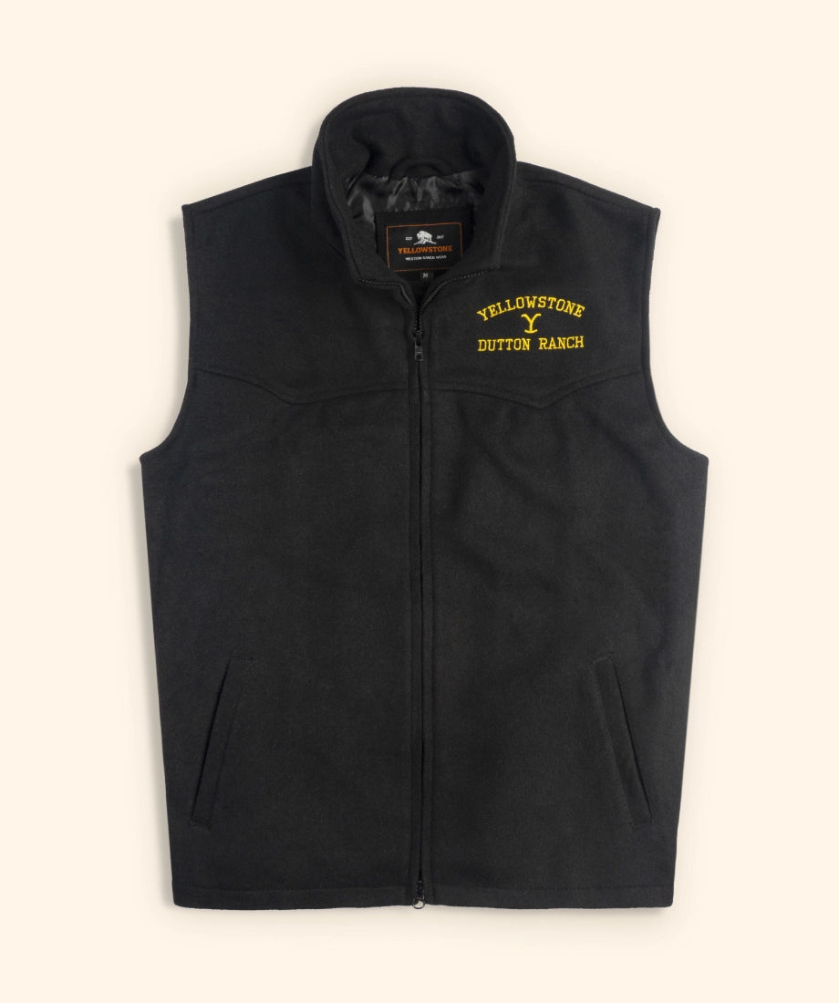 John Dutton Signature Black Wool Vest