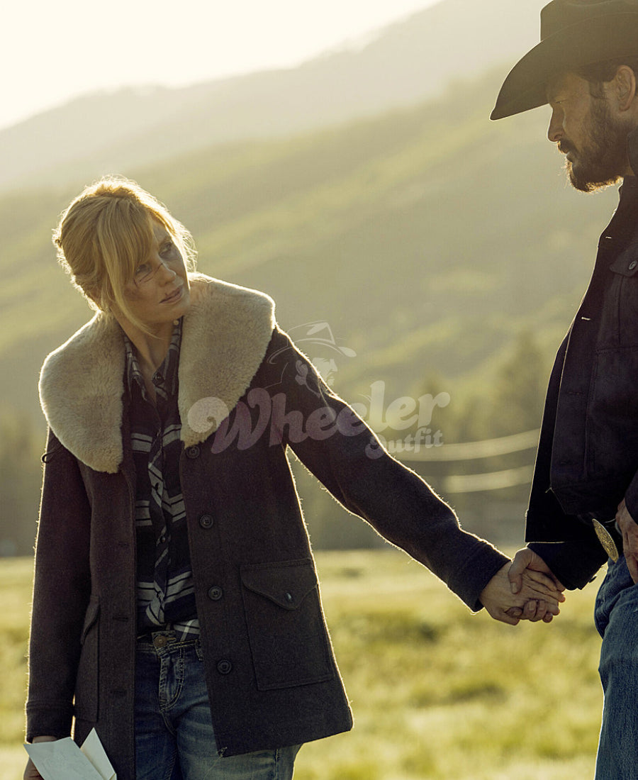 Yellowstone Beth Dutton Brown Wool Coat