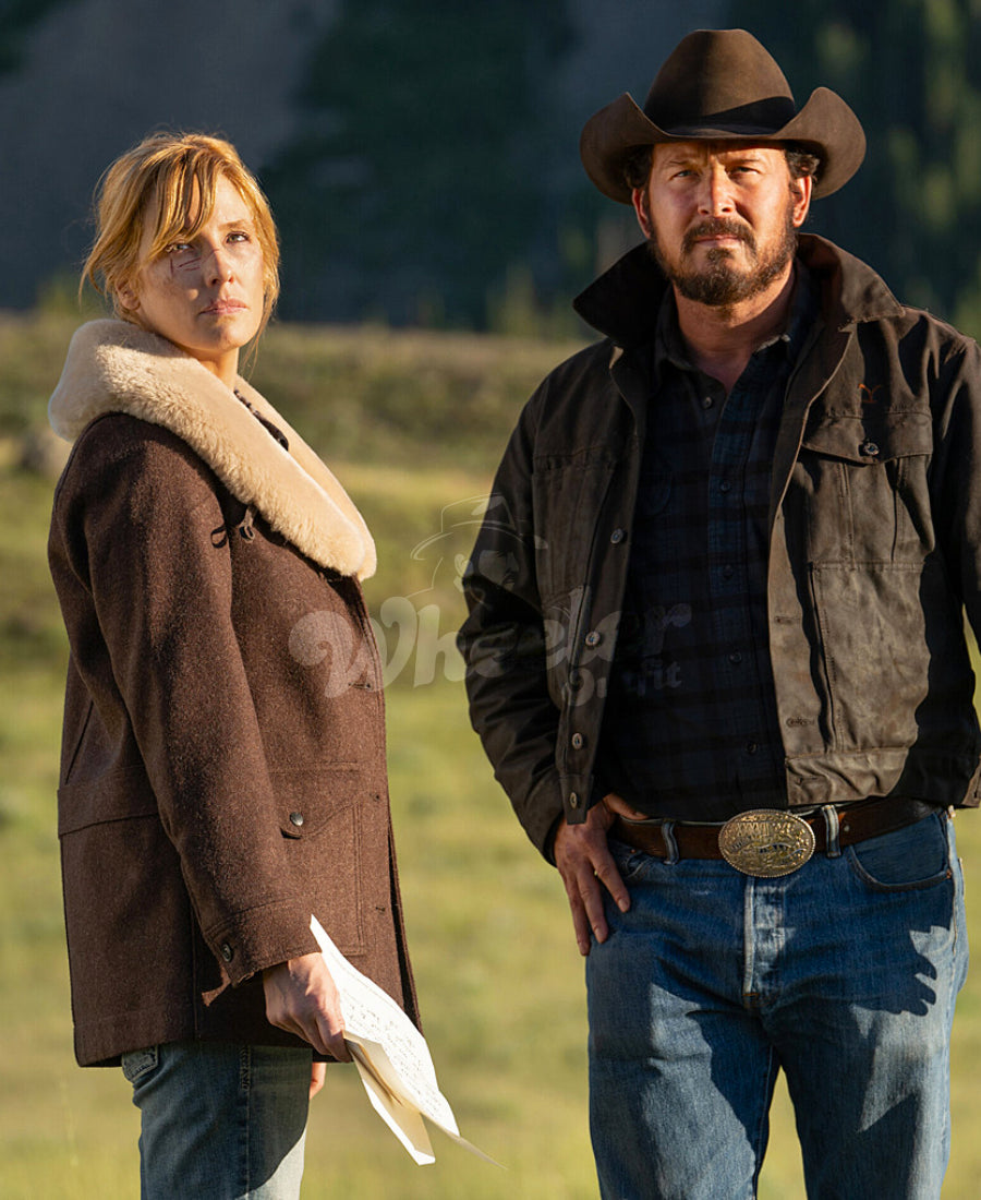 Yellowstone Beth Dutton Brown Wool Coat