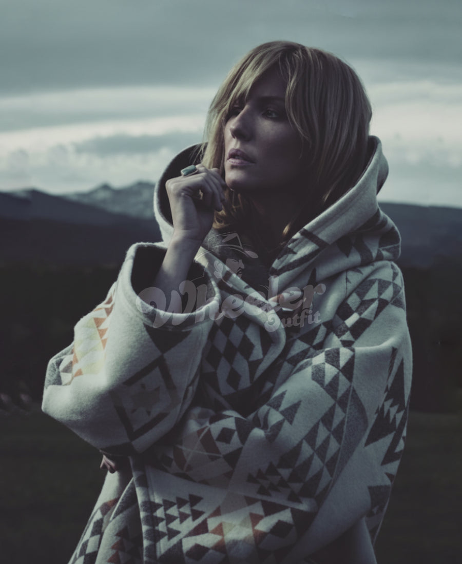 Beth Dutton White Cloak Coat - Yellowstone