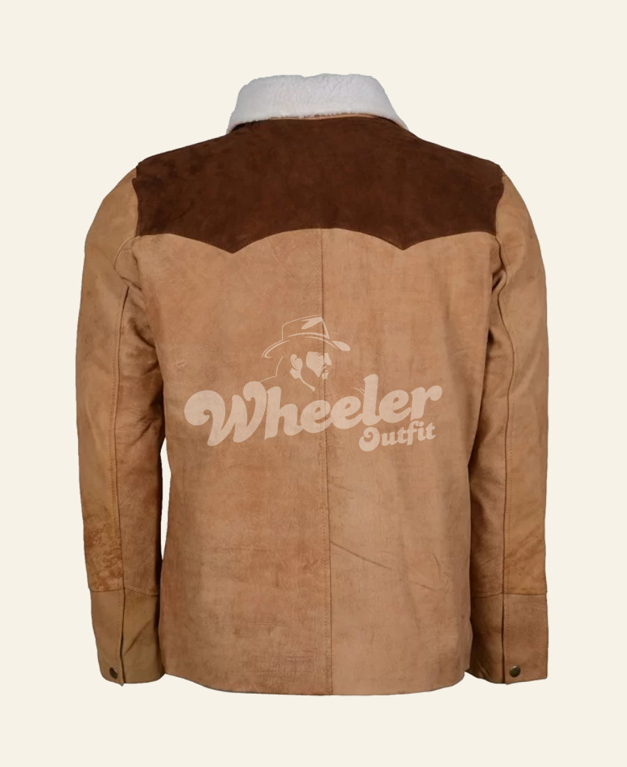 yellowstone john dutton raw leather jacket Brown leather jacket.