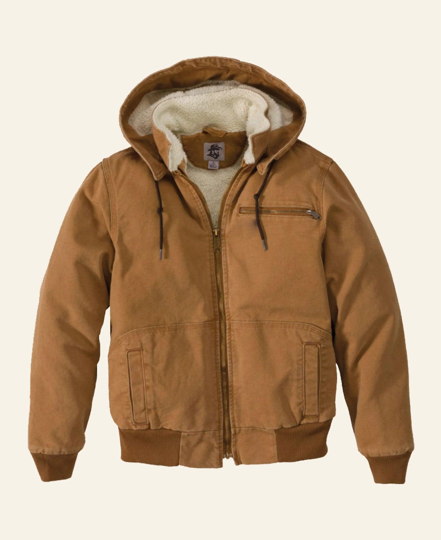 Yellowstone Beth Dutton hoodie cotton Brown jacket with white sherpa lining.