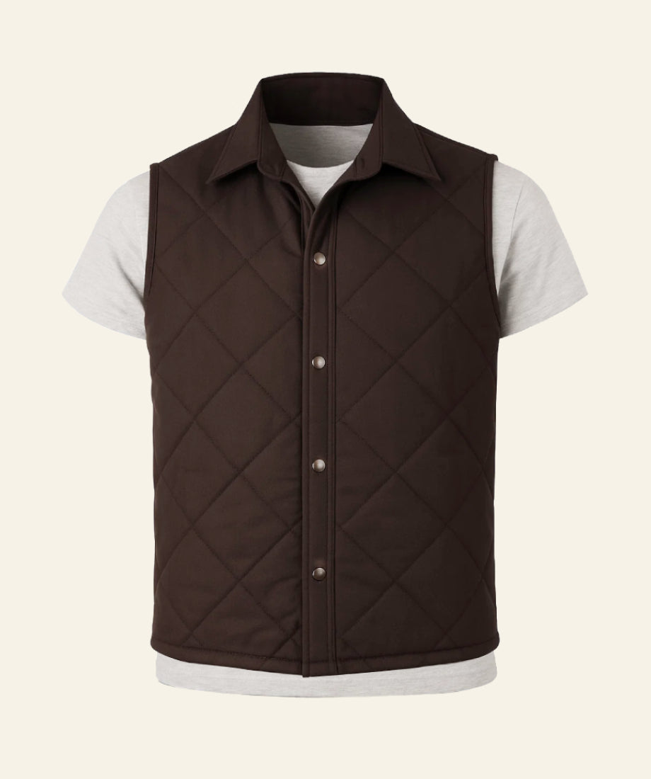 John Dutton Brown Quilted Vest