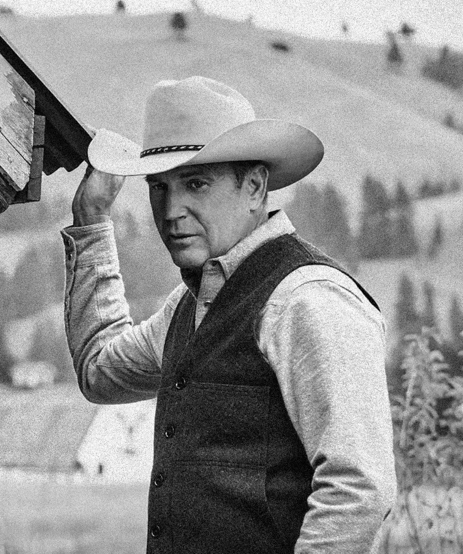 Yellowstone John Dutton Grey Wool Vest