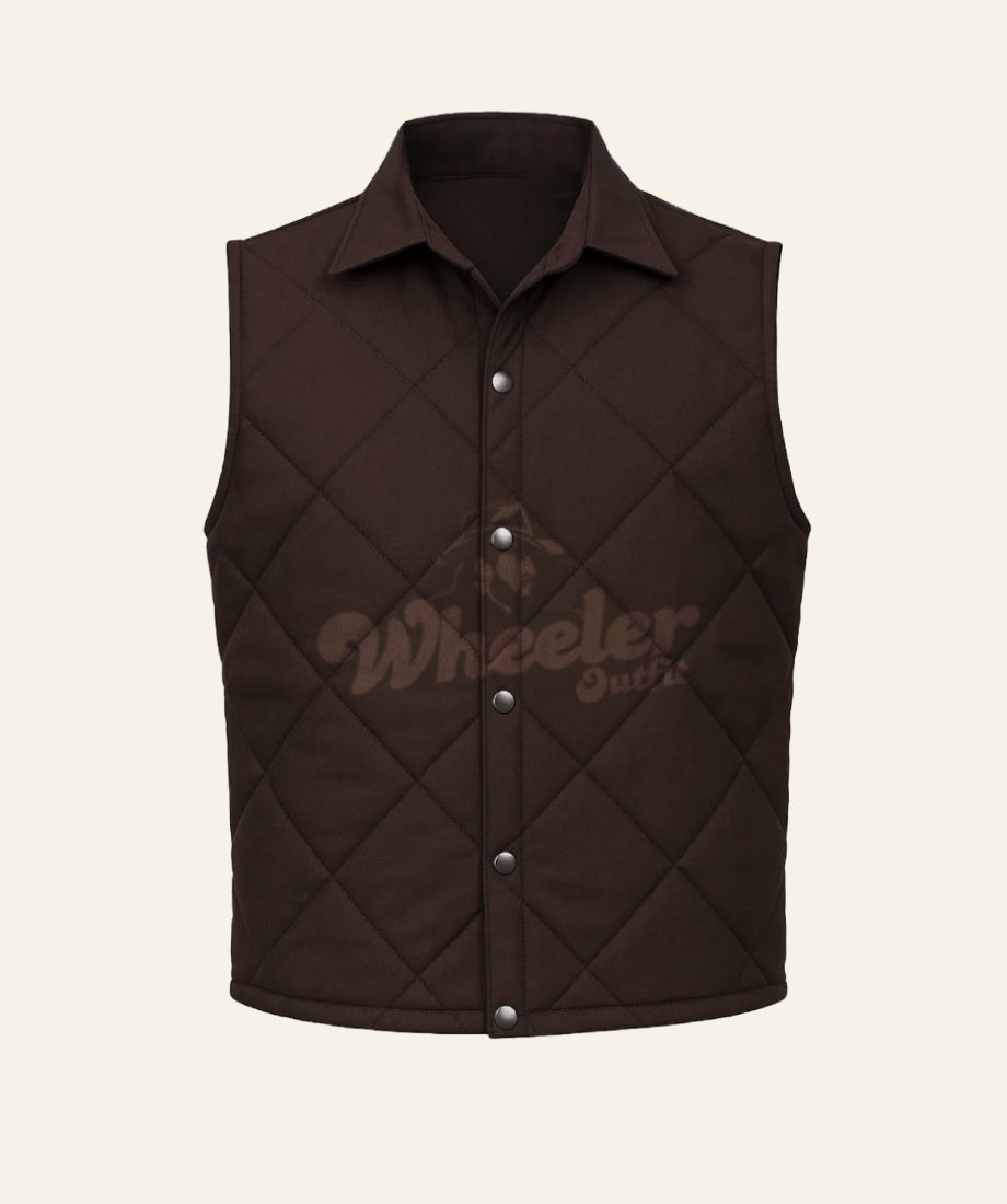 John Dutton Brown Quilted Vest