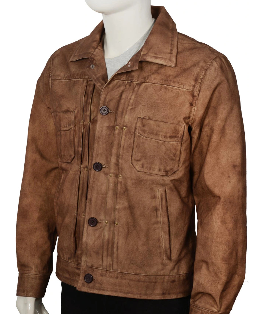 Yellowstone Kayce Dutton Brown Waxed Cotton Jacket