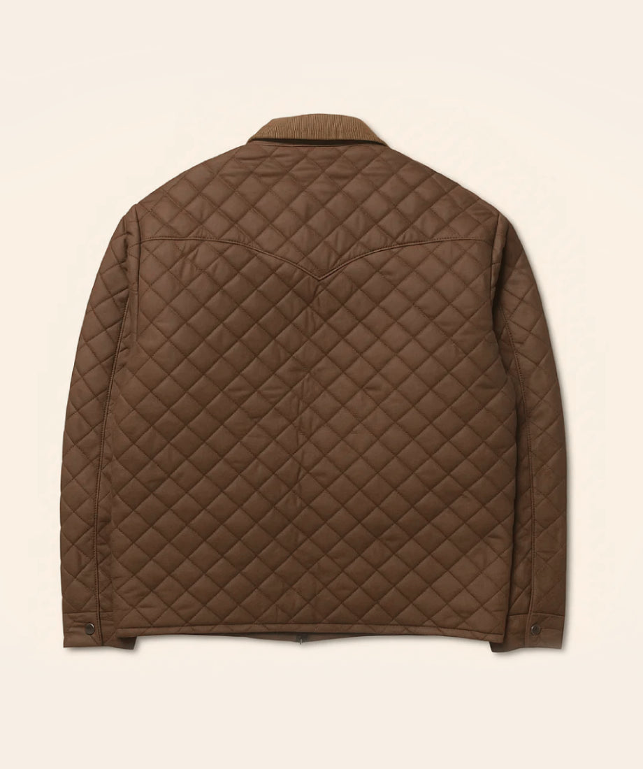 Yellowstone John Dutton Coffee Brown Quilted Western Jacket
