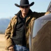John Dutton Yellowstone Cotton Vintage Jacket Kevin Costner Look