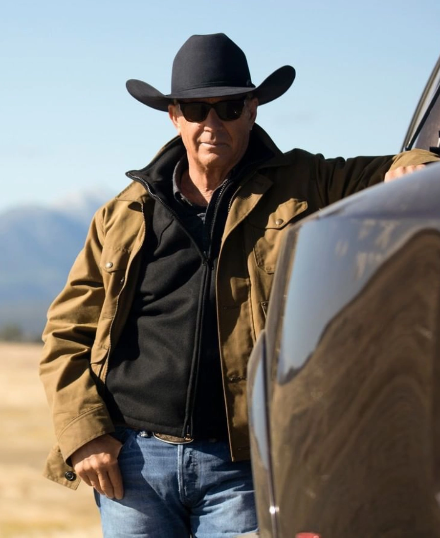 John Dutton Yellowstone Cotton Vintage Jacket Kevin Costner Look