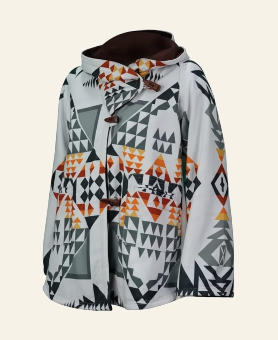 Beth Duton wearing a cloak coat front image