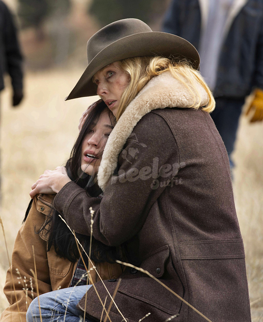 Yellowstone Beth Dutton brown wool coat