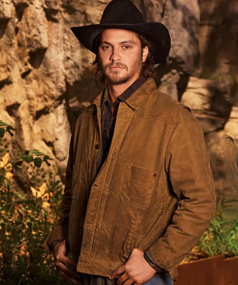 yellowstone kayce dutton brown waxed cotton jacket front image