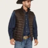 Bastion Mens Dark Brown Quilted Puffer Vest
