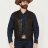 Blackwood Ranger Mens Yoke Western Leather Vest