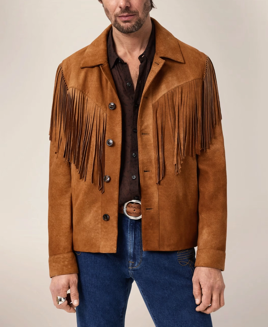 Cedar Ridge Mens Hand Cut Fringe Jacket