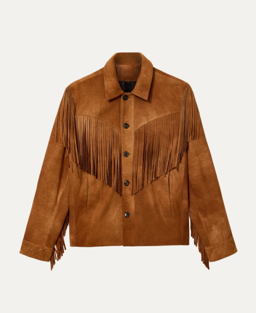 Cedar Ridge Mens Hand Cut Suede Fringe Jacket