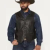 Dark Horse Mens Black Leather Vest