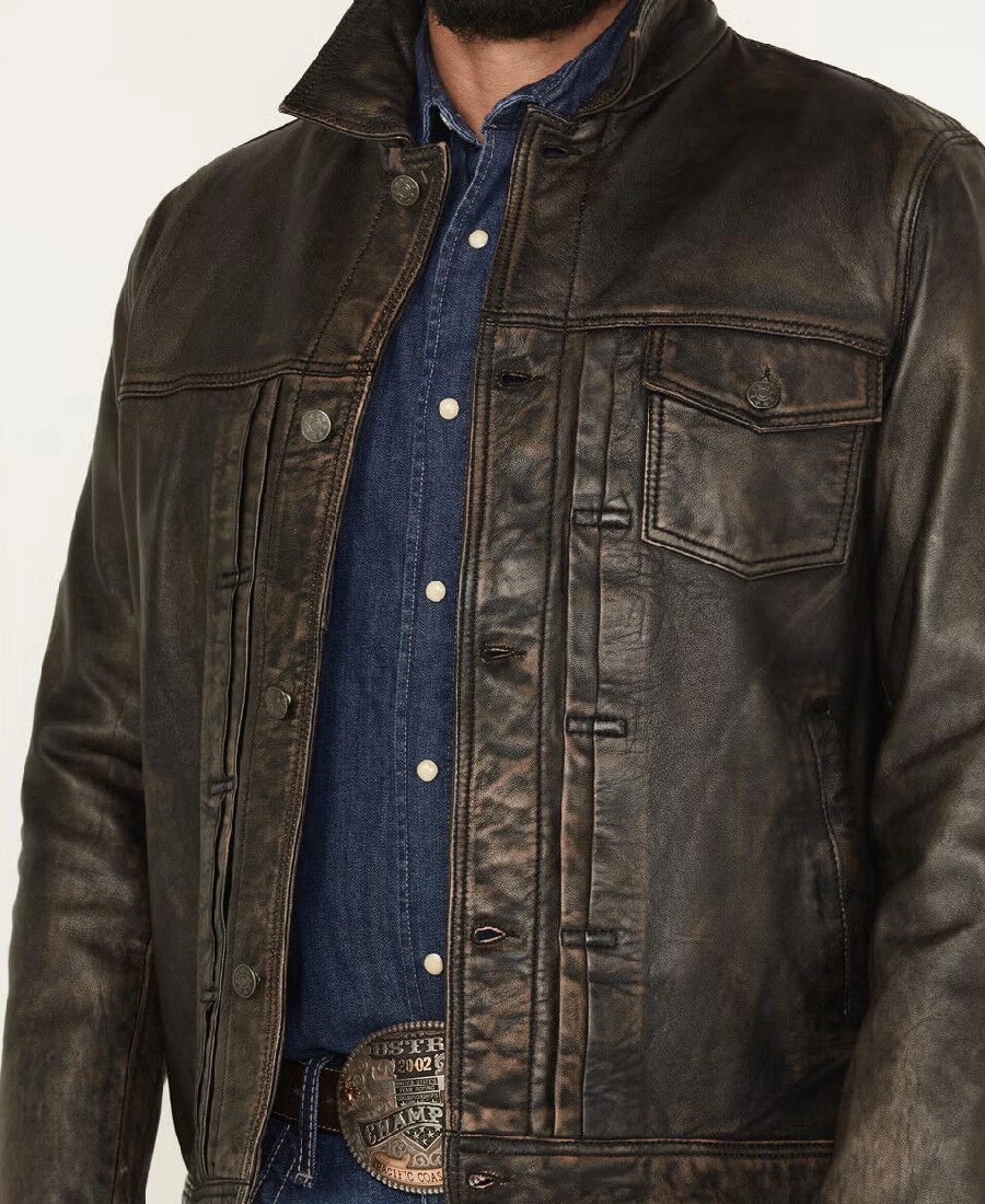 Dustbowl Mens Distressed Leather Jacket