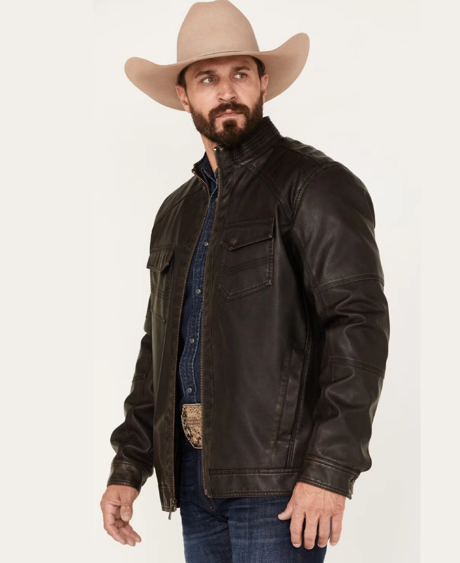 Houston Mens Distressed Leather Jacket