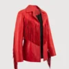 Liana Rose Womens Fringe Leather Blazer