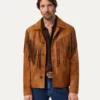 Mens Hand Cut Suede Fringe Jacket