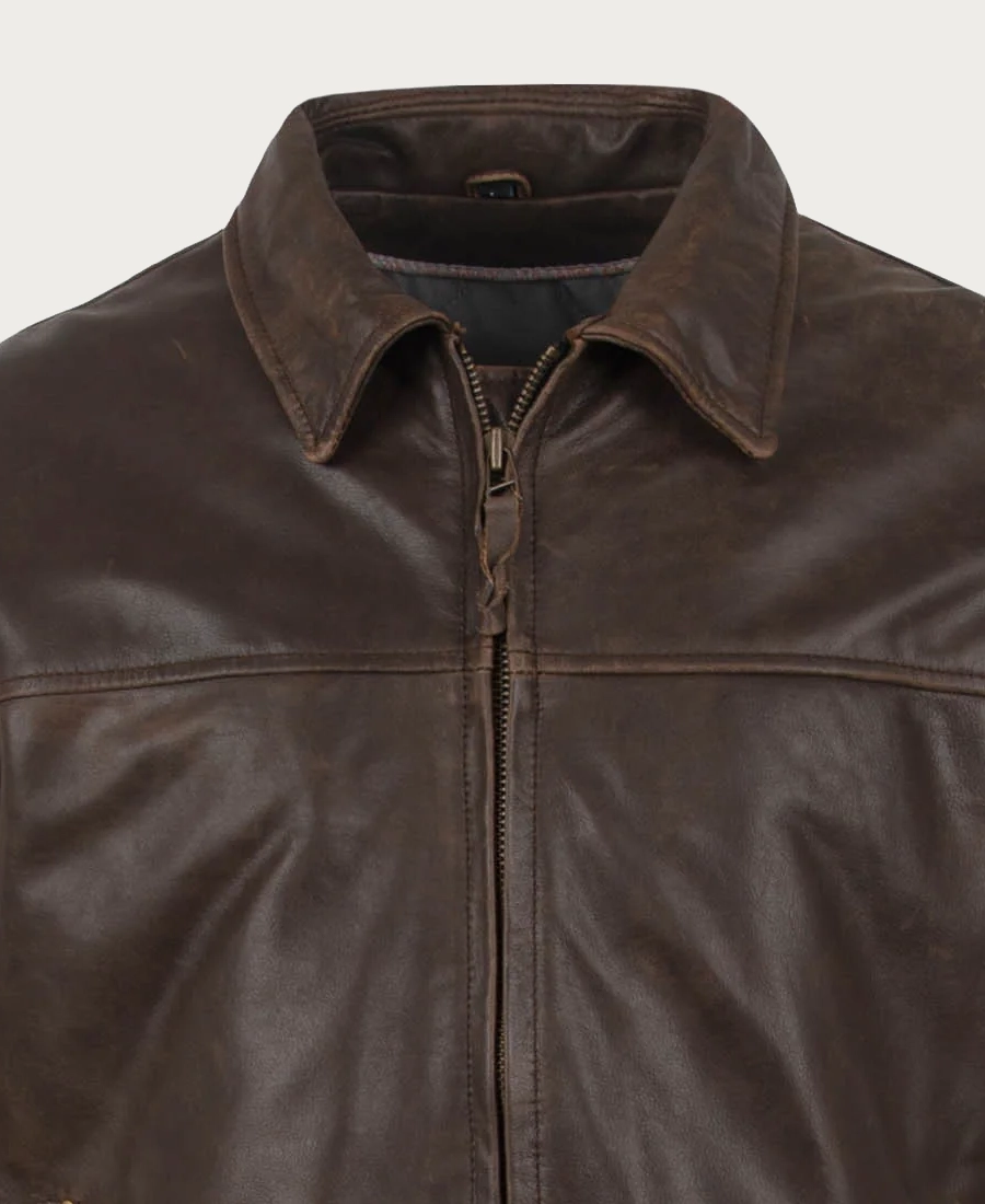 Men’s Rifleman Chocolate Brown Western Leather Jacket - Image 6