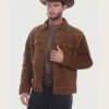 Modified Mens Cafe Brown Suede Leather Jacket