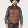 Montana Mens Leather Puffer Vest