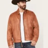 Nomad Mens Western Cognac Leather Jacket
