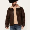 Oak Ridge Mens Sherpa Lined Leather Jacket