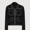 Outlaw Silver Studded Black Suede Jacket