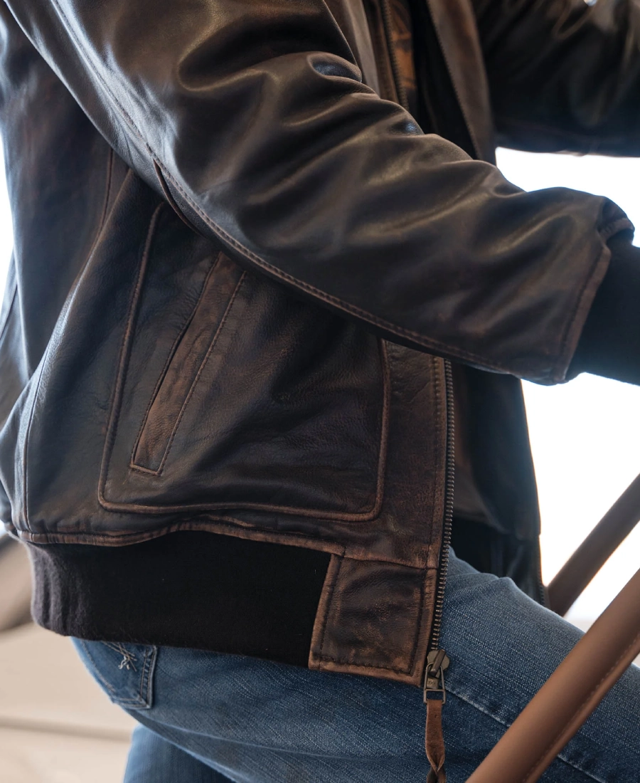 Ranchwear Mens Bomber Leather Jacket