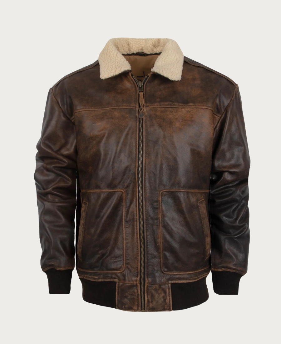 Ranchwear Mens Vintage Bomber Leather Jacket