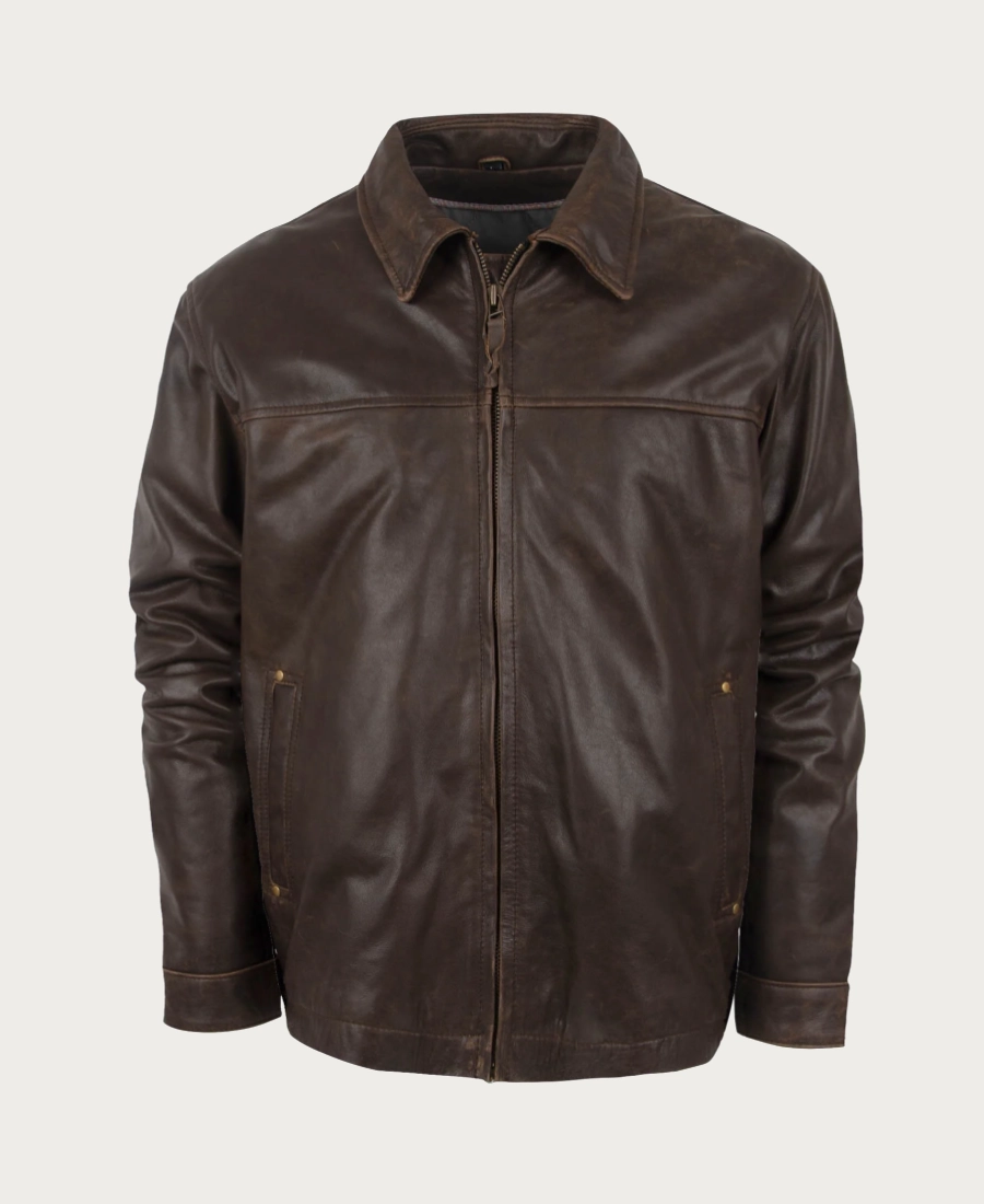 Men’s Rifleman Chocolate Brown Western Leather Jacket - Image 3