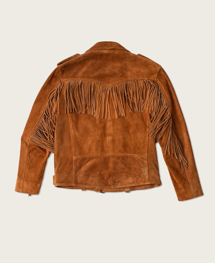 Roughrider Mens Brown Fringes Suede Jacket
